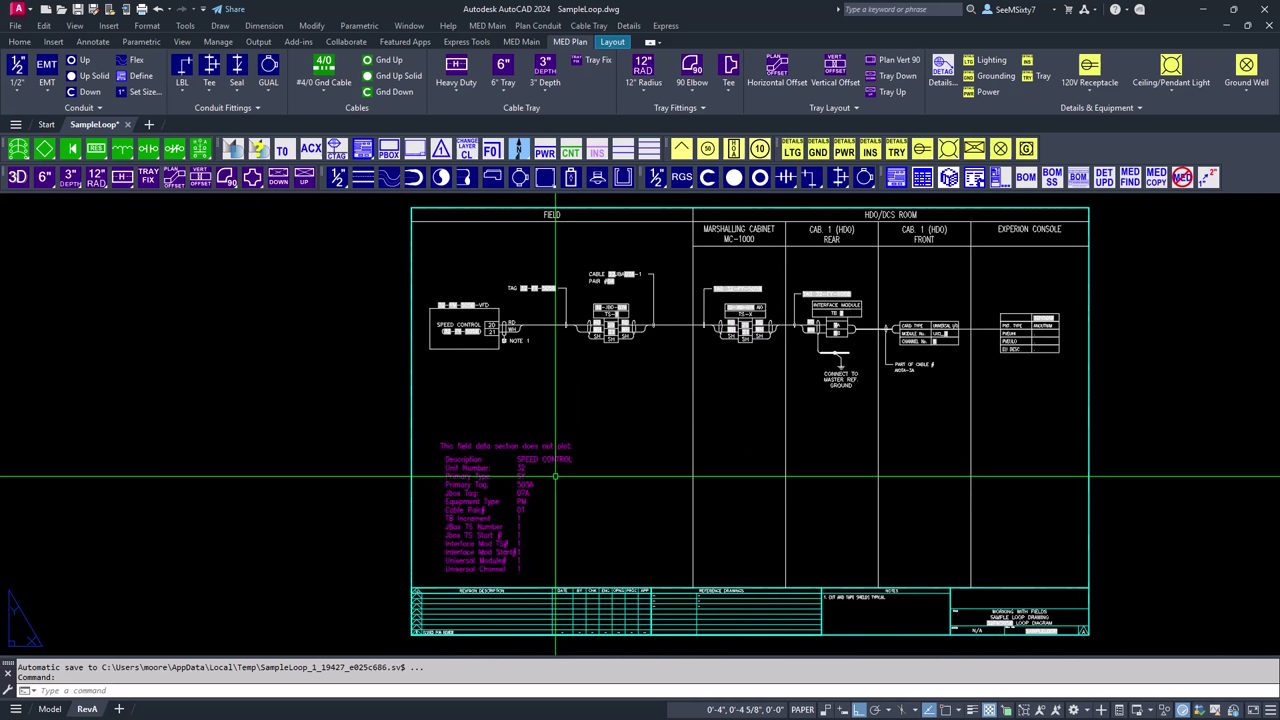 Sample loop drawing with a set of controlling values kept off to the side